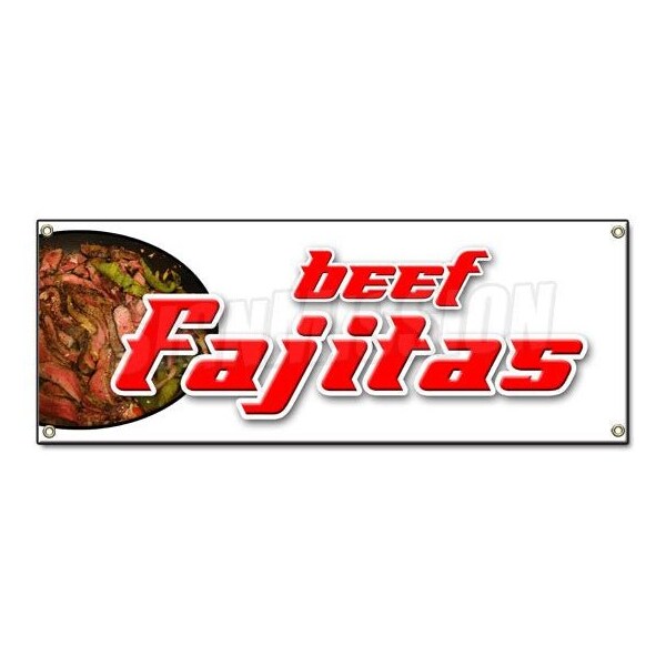 Signmission BEEF FAJITAS BANNER SIGN chicken steak mexican tex-mex food tortillas salsa B-Beef Fajitas - main